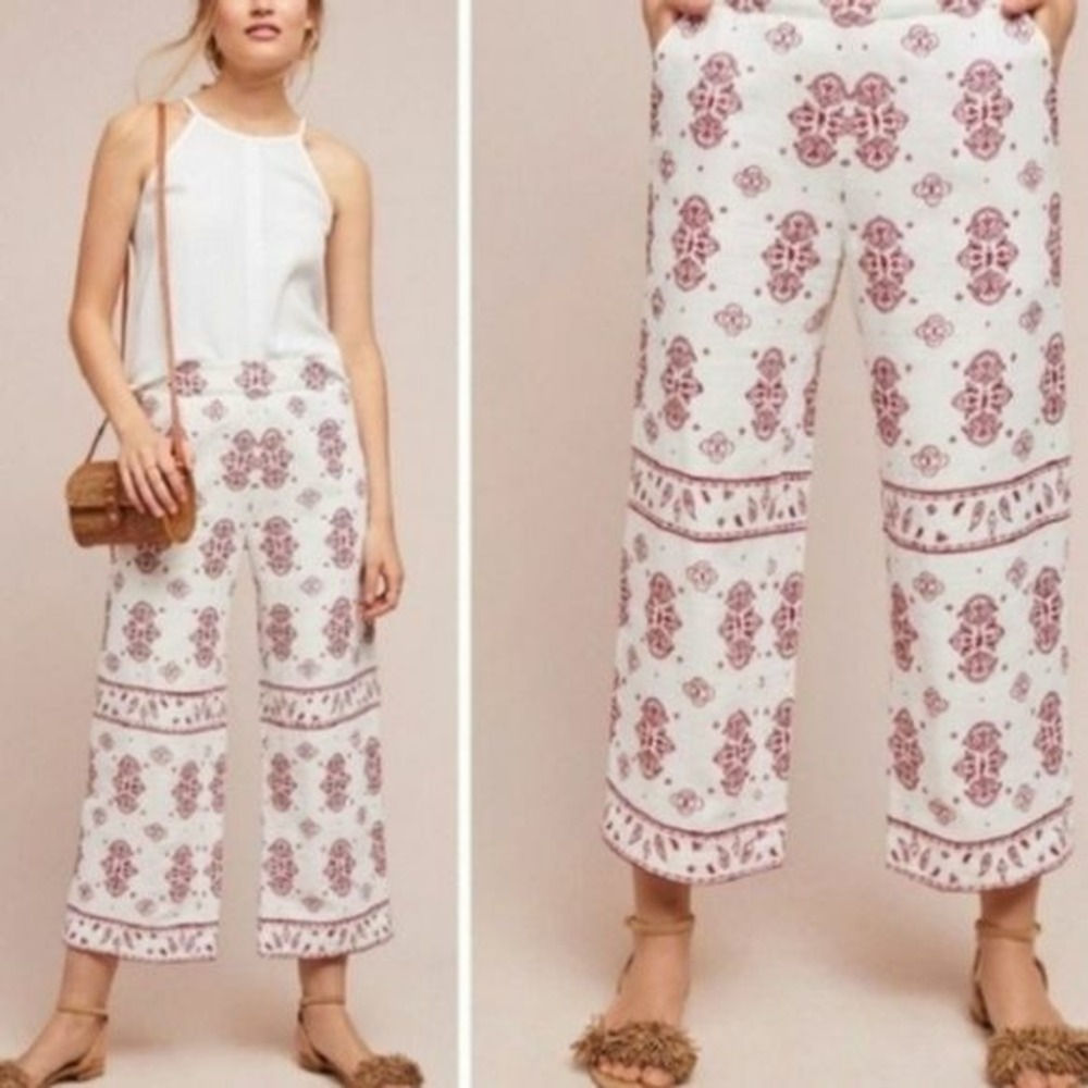 New Anthropologie Ett:Twa Jadida Embroidered Pants size 14 Boho